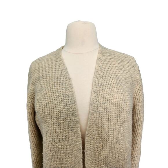 Time & Tru Oatmeal Long Oversized Boxy Cardigan Size Large - Picture 2 of 13